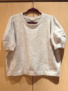 a.n.a. Soft grey ruched sleeve sweater top, size xxl